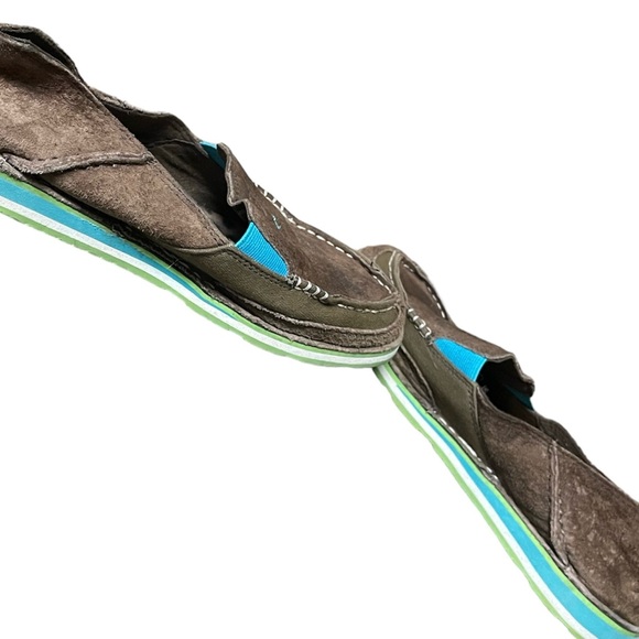 ARIAT Cruiser Brown Leather Suede Boat Loafers Shoes Women’s Size 9B - Picture 3 of 8